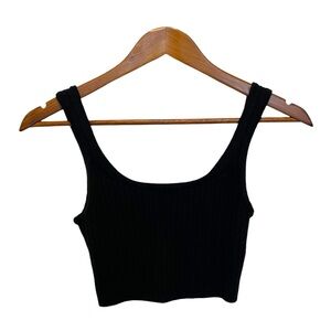 Wilfred Extra Cropped Top Ribbed Merino Wool Black Size Small